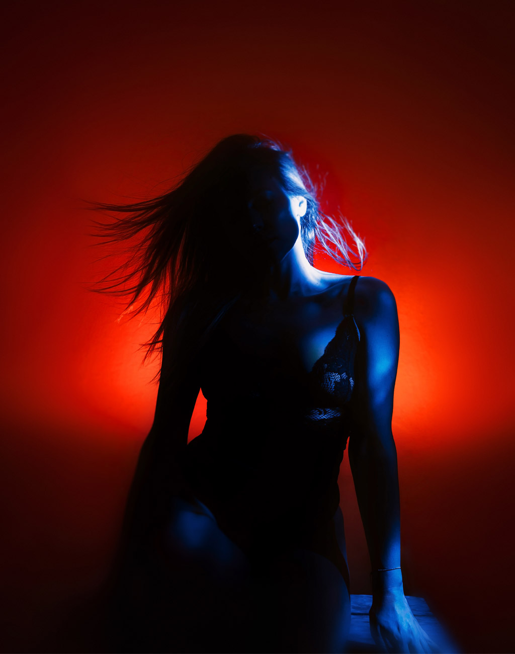 Self-Portrait Flash abstract photography colors color-filter movement abstract silhouette sabine fischer artist photographer