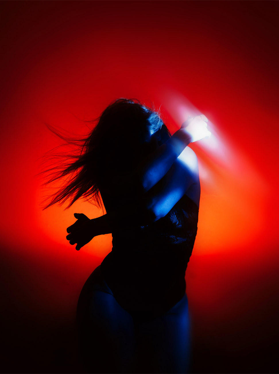 Self-Portrait Flash abstract photography colors color-filter movement abstract silhouette sabine fischer artist photographer