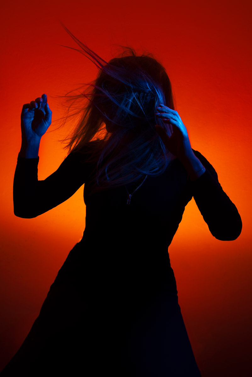 Self-Portrait Flash abstract photography colors color-filter movement abstract silhouette sabine fischer artist photographer