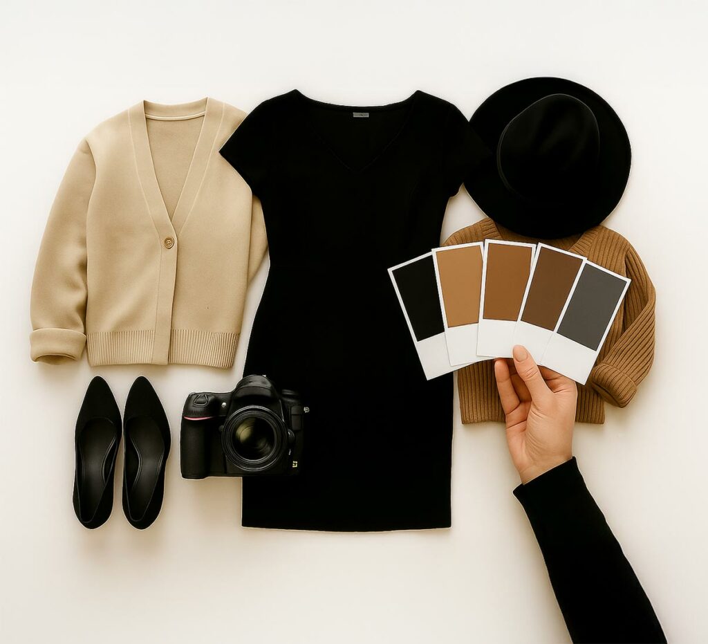 outfit kleidung tipps ideen beispiele personal branding fotoshooting farben